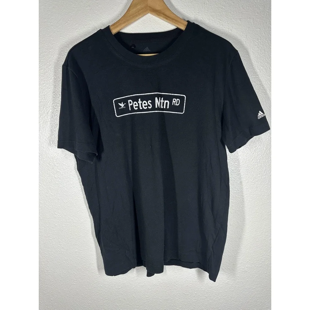Adidas Shirt Mens‎ Large Black Petes Mtn RD Graphic Short Sleeve Tee T-Shirt
